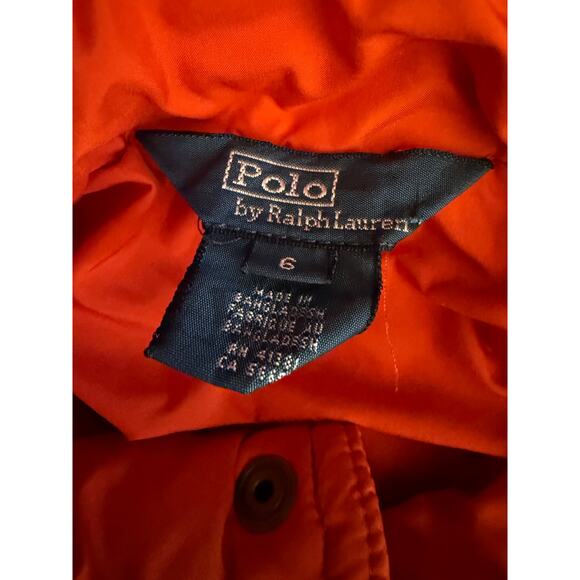 Boys Polo by Ralph Lauren Orange Barn Coat Chore jacket Quilted sz 6 - Picture 2 of 7